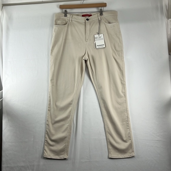 Marina Rinaldi Slim NWT Off-White Brushed Cotton Pants - Picture 2 of 12
